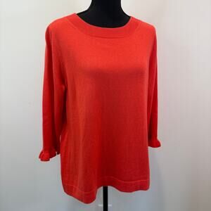 PURE Collection Cotton Cashmere Sweater Women's Medium Coral